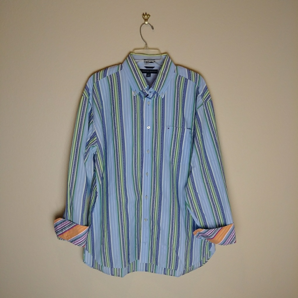 Tommy Hilfiger Mens XL Long Sleeve Button Up Shirt
